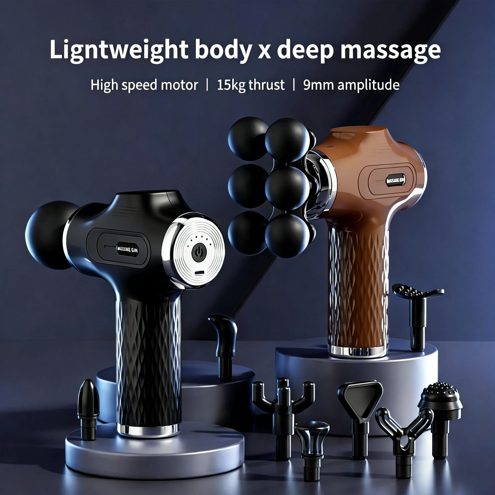 Vibration Massage Gun - 10-kops massagepistool voor spierontspanning, elektrische vibratie,