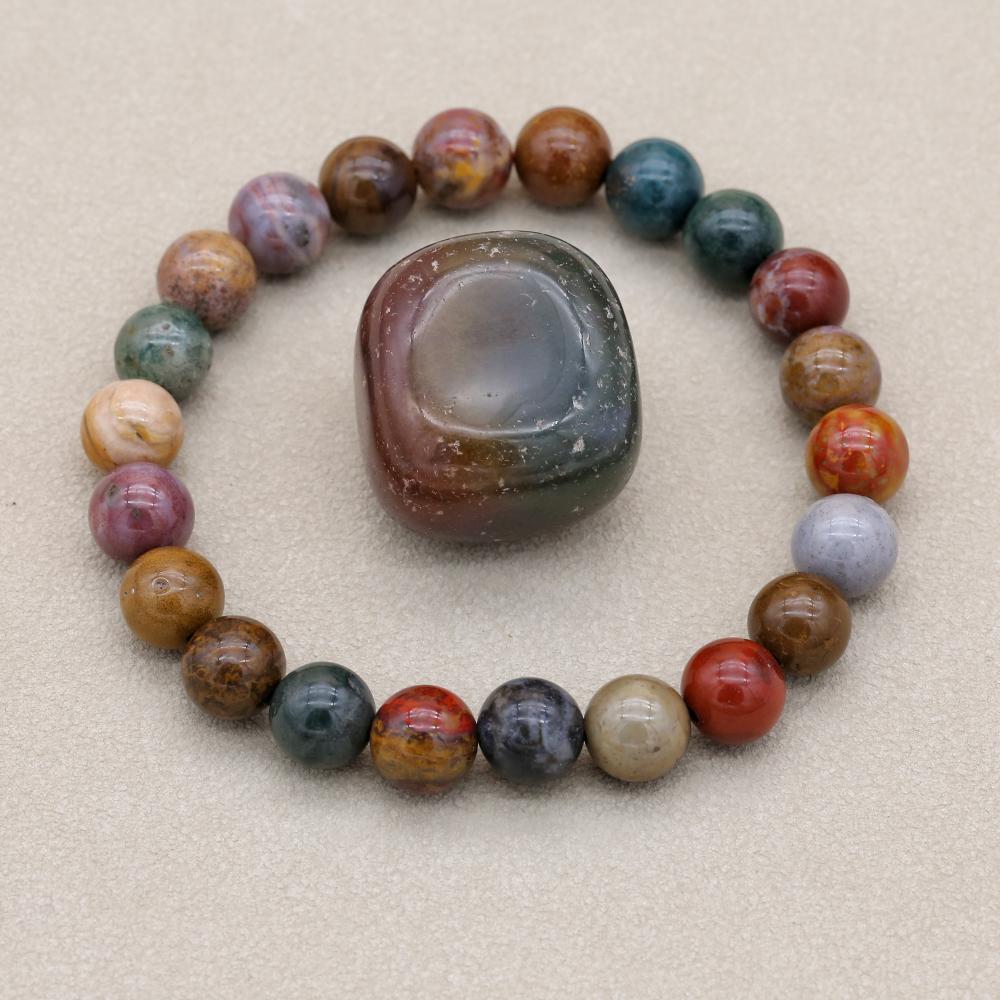 Yoga Health & Fitness Center - 8Mm Natuursteen Oceaan Jaspis Kralen Armband